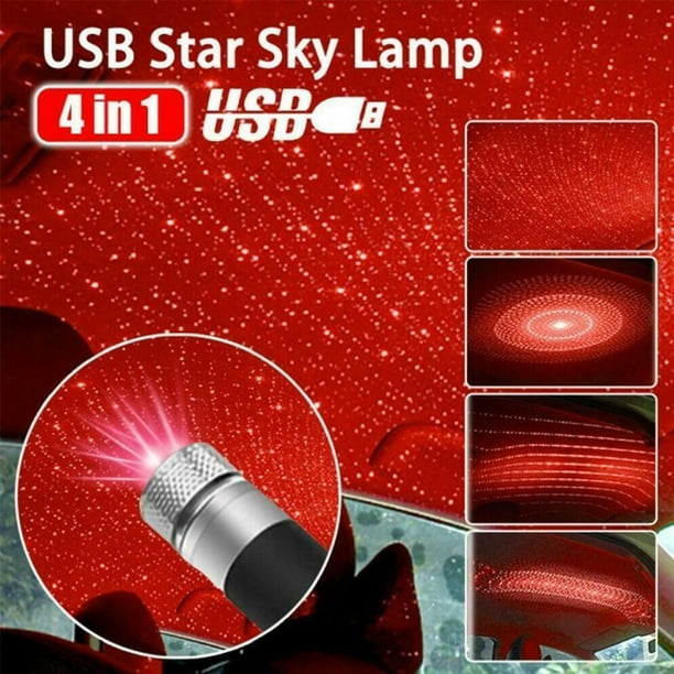 1x USB LED Car Atmosphere Star Light Roof Starry Sky Projector Laser Lamp Party